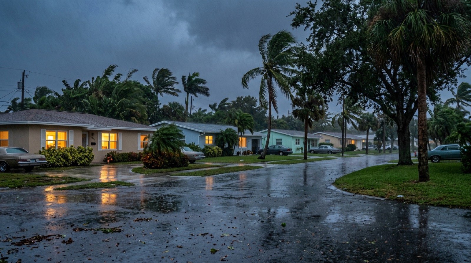South Florida home with impact windows standing secure during a hurricane, serving Lauderhill